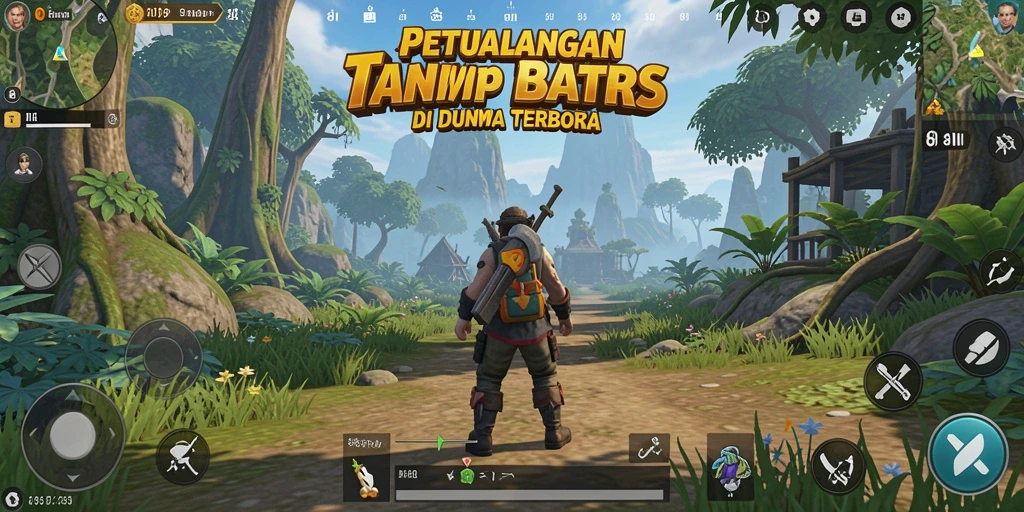 Screenshot utama 8II menampilkan pemain menjelajahi dunia terbuka yang luas.