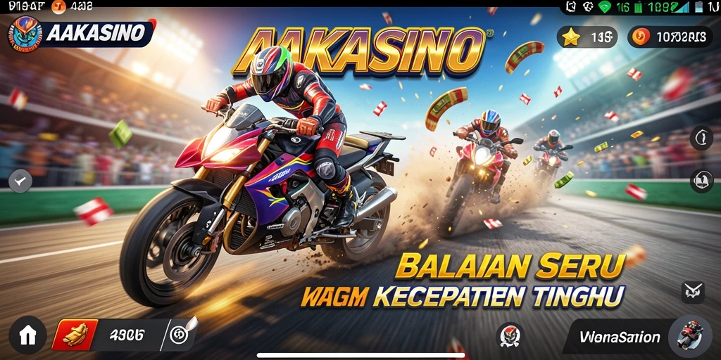 Screenshot AAKASINO menampilkan balapan epik dengan mobil-mobil cepat.