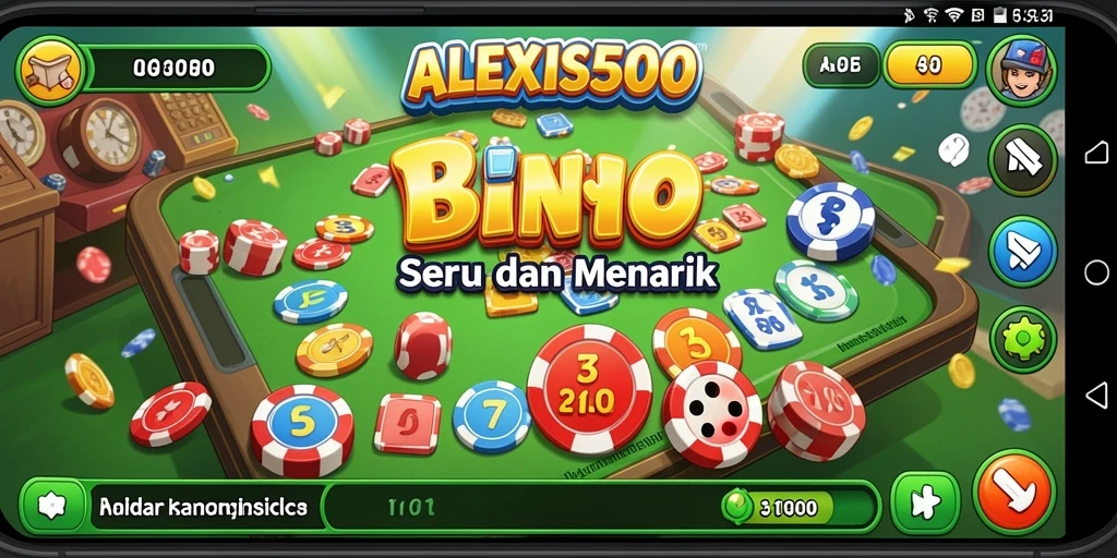 Screenshot ALEXIS500 menampilkan gameplay Bingo yang seru.
