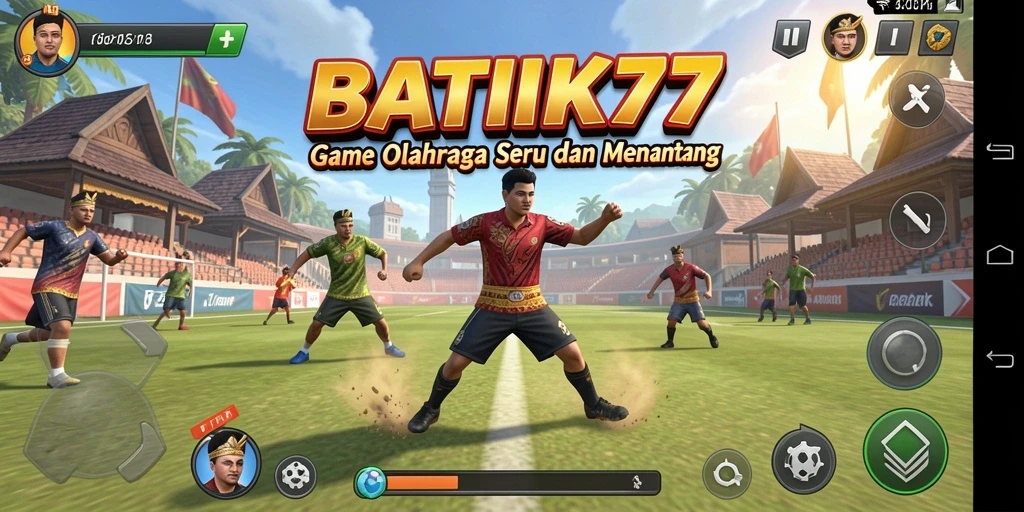 Tampilan gameplay BATIK77 dengan aksi olahraga seru.