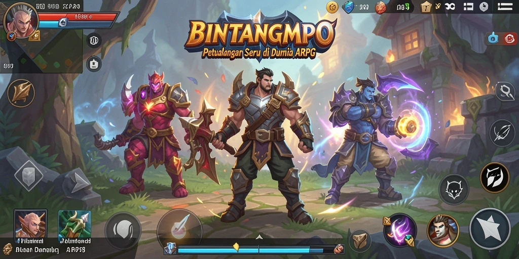 Gameplay BINTANGMPO dengan pertarungan seru dan grafis yang memukau.