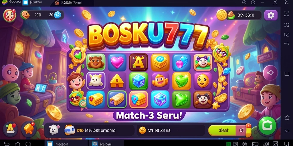 Tampilan gameplay BOSKU777 yang penuh warna dan seru.