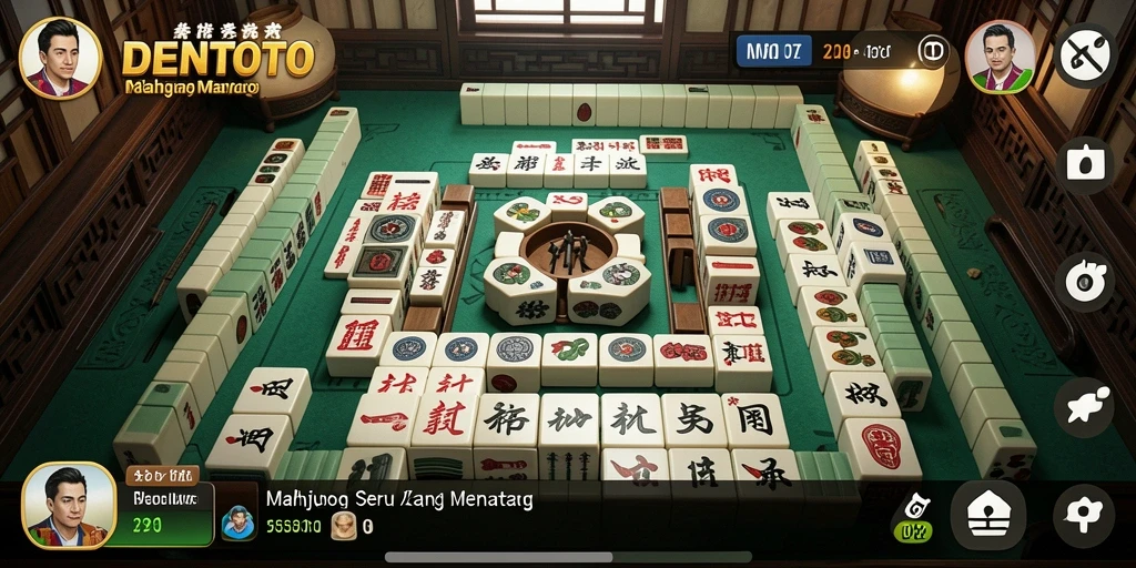 Gameplay DENTOTO yang menantang dan seru dalam Mahjong.