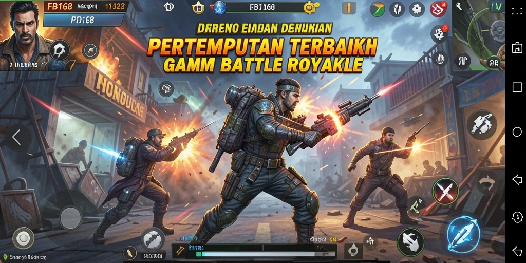 Tampilan gameplay FB168 yang penuh aksi dan strategi dalam Battle Royale.