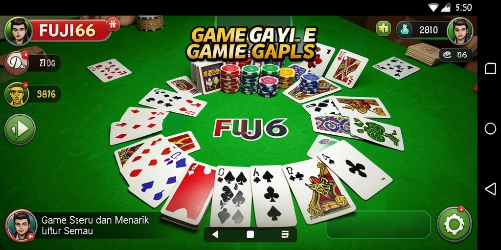 Tampilan menarik gameplay Gaple di FUJI66.