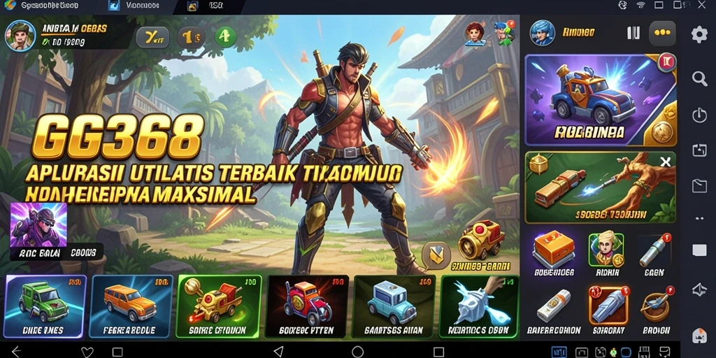 Tampilan utama GG368 saat mengoptimalkan perangkat dan mengelola aplikasi.
