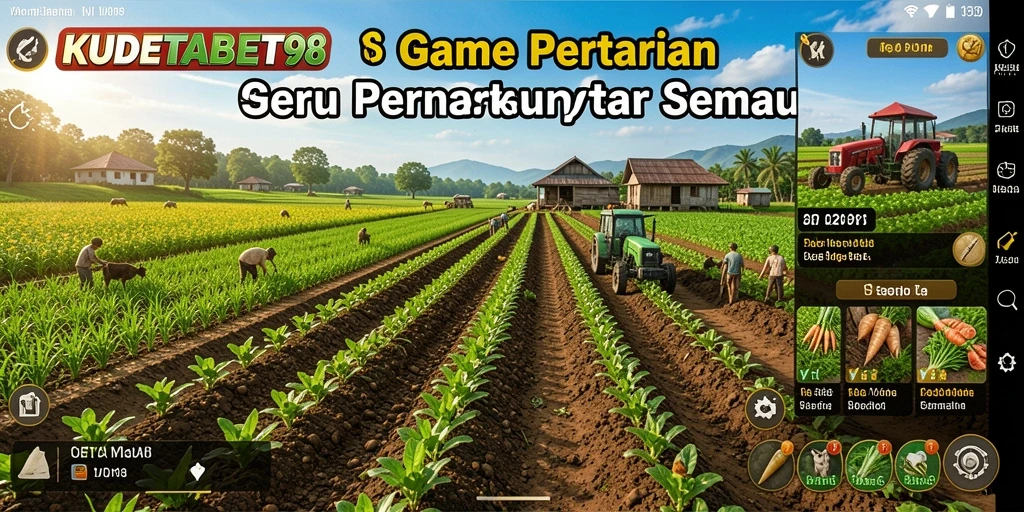 Tangkapan layar gameplay KUDETABET98 menampilkan keseruan bertani.