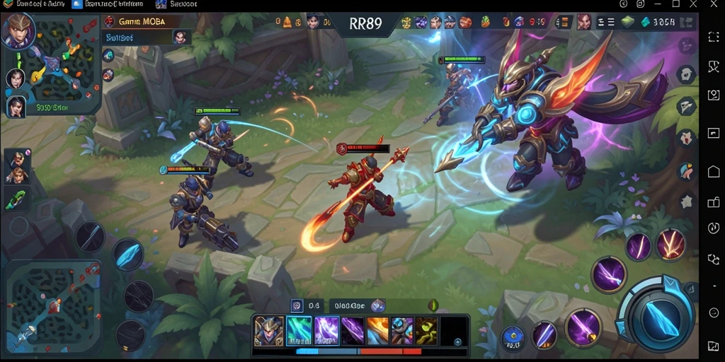 Tampilan gameplay MOBA epik yang mendebarkan.