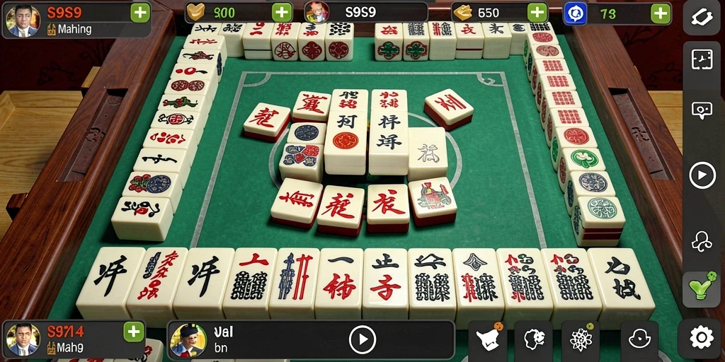 Tampilan gameplay yang menarik dari S9S9 saat bermain Mahjong.