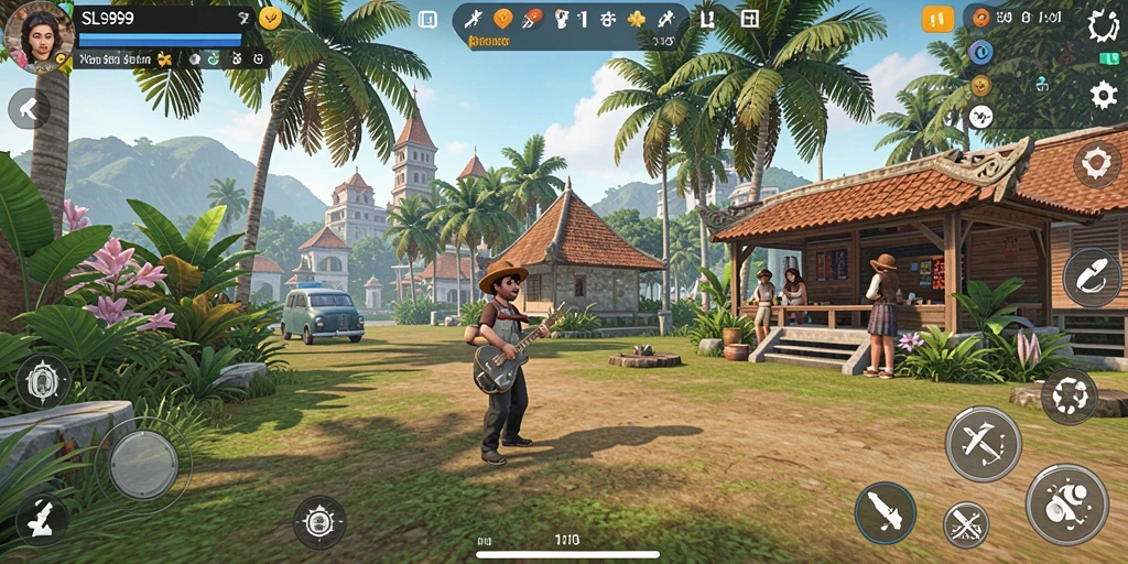 Screenshot utama SL999 menampilkan gameplay santai yang menghibur.