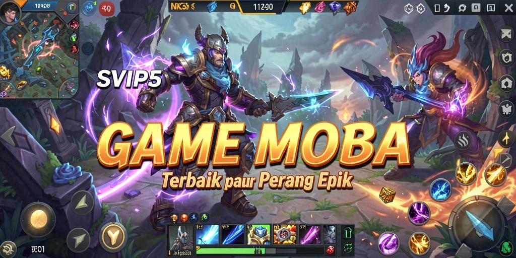 Tampilan gameplay MOBA yang mendebarkan di SVIP5.