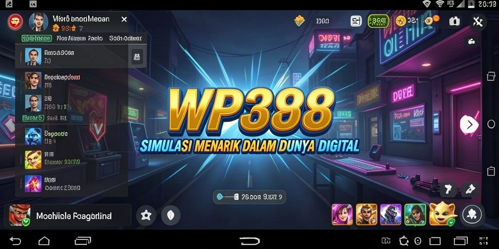Screenshot menunjukkan karakter dan dunia interaktif dalam WP888.